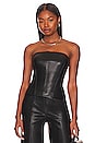 view 1 of 5 Faux Leather Strapless Top in Black