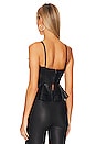 view 3 of 4 Faux Leather Peplum Top in Black