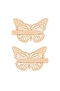 view 3 of 3 Monarch Hair Clips in Gold