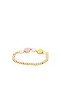 view 2 of 2 Double Smiley Face Bracelet in Gold
