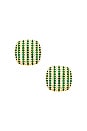 view 1 of 2 Erin Studs in Gold & Green