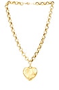 view 1 of 2 Puffy Heart Necklace in Gold