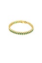 view 1 of 3 Esmi Rectangle Tennis Bracelet in Gold Filled Emerald