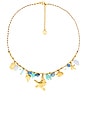 view 1 of 2 Azzure Charm Necklace in Gold & Turquoise Charms