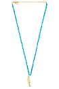 view 1 of 3 Raya Fish Necklace in Gold Turquoise