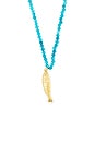 view 2 of 3 Raya Fish Necklace in Gold Turquoise