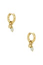 view 1 of 3 Sage Hoop Earrings in Gold Green
