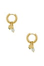view 2 of 3 Sage Hoop Earrings in Gold Green