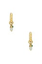 view 3 of 3 Sage Hoop Earrings in Gold Green