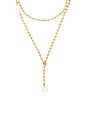 view 2 of 2 Isla Lariat Necklace in Gold & Pearl
