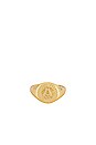 view 1 of 4 Initial Medallion Signet Ring in Gold