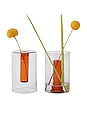 view 1 of 2 Small Reversible Glass Vase in Grey & Orange