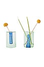 view 1 of 2 FLORERO SMALL REVERSIBLE GLASS VASE in Green & Blue