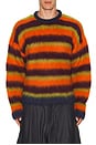 view 1 of 4 Blurry Lines Alpaca Crewneck Sweater in Orange Multi