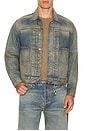 view 1 of 4 1 4.75oz Denim Trucker Jacket in Washed Indigo