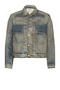 view 4 of 4 1 4.75oz Denim Trucker Jacket in Washed Indigo