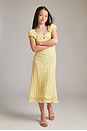 view 5 of 5 ROBE DENTELLE CLAUDINE in Canary Yellow