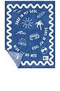 view 1 of 4 Cozychic Smileyworld Surf Stroller Blanket in Azure Tide & Cream