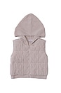view 1 of 2 Toddler Cable Puffer Hooded Vest in Stone