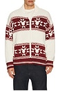 view 2 of 4 Disney Mickey Fair Isle Zip Sweater in Cream & Crimson
