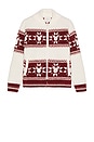 view 4 of 4 Disney Mickey Fair Isle Zip Sweater in Cream & Crimson