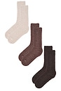 view 3 of 3 X Revolve Cozychic 3 Pair Sock Set in Umber Multi