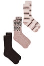 view 2 of 2 x REVOLVE CozyChic 3 Pair Winter Sock Set in Taupe Multi