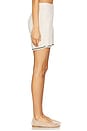 view 3 of 6 CozyChic Light Pointelle Shorts in Sand Dune & Deep Juniper