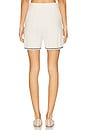 view 4 of 6 CozyChic Light Pointelle Shorts in Sand Dune & Deep Juniper