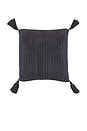 view 1 of 2 CozyChic Solid Cable Pillow With Tassels in Dark Moss