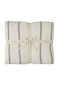 view 1 of 2 ОДЕЯЛО COZYCHIC PINSTRIPE BLANKET in Pearl & Taupe