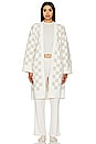 view 2 of 4 CozyChic Cotton Checkered Robe in Oatmeal & Cream
