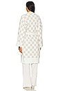 view 4 of 4 CozyChic Cotton Checkered Robe in Oatmeal & Cream