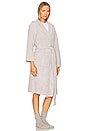 view 3 of 4 CozyChic Ribbed Hooded Robe in Silver Ice