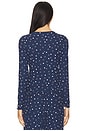 view 3 of 4 Ultra Soft Rib Lettuce Hem Long Sleeve Shirt in Marine & Pink Peonie