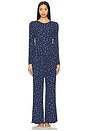 view 4 of 4 Ultra Soft Rib Lettuce Hem Long Sleeve Shirt in Marine & Pink Peonie