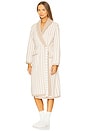 view 2 of 4 CozyChic Cotton Pinstripe Robe in Cream & Tan