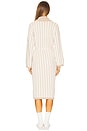 view 3 of 4 CozyChic Cotton Pinstripe Robe in Cream & Tan