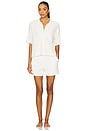 view 1 of 3 CozyChic Ultra Lite Contrast Scallop Short Sleeve Shirt And Short Set in Pearl
