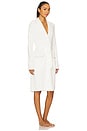 view 2 of 3 CozyChic Ultra Lite Contrast Scallop Ribbed Robe in Pearl