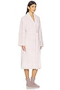 view 3 of 4 CozyChic Adult Robe in Heathered Dusty Rose & White