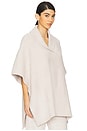 view 2 of 4 CozyChic Shawl Collar Poncho in Stone
