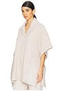 view 3 of 4 CozyChic Shawl Collar Poncho in Stone
