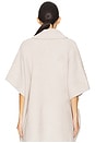 view 4 of 4 CozyChic Shawl Collar Poncho in Stone
