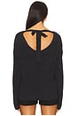 view 3 of 5 CozyChic Lite Ribbed V Pullover With Back Tie in Black