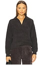 view 1 of 4 CozyChic Dolman Rib Collared Pullover in Carbon