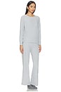 view 2 of 4 Cozychic Jersey Roll Pullover & Wide Leg Pant Set in Frost