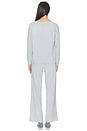 view 3 of 4 Cozychic Jersey Roll Pullover & Wide Leg Pant Set in Frost