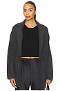 view 2 of 5 CozyChic Rib Oversized Notch Collar Blazer in Carbon