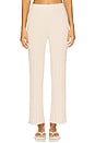 view 1 of 6 CALÇA CANELADA NO TORNOZELO RIBBED ANKLE PANT in Stone